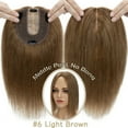 thumbnail image 2 of Clip In Hair Extensions 100% Remy Real Human Hair Piece Top Piece Toupee Woman's Topper For Thin Hair Hairpiece For Hair Loss Cover Russian Hair 6-18 inch Brown, 2 of 12