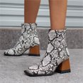 thumbnail image 2 of Wyzesi Snow Boots for Dogs with Straps Ladies Fashion Leather Back Zipper Square Toe High Heel Booties, 2 of 9