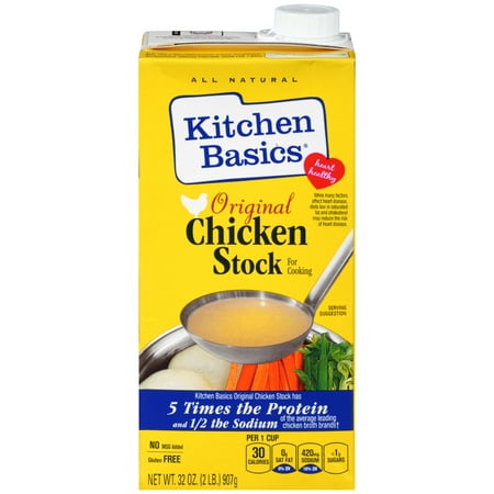Kitchen Basics All Natural Original Chicken Stock, 32 fl (Best Low Sodium Chicken Broth)