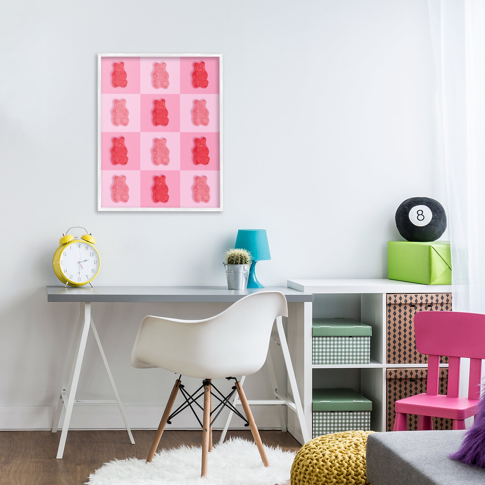 Stupell Industries Pink & Red Candy Bears White Framed Giclee Art, design by LISH Creative