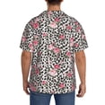 thumbnail image 3 of Fotbe Rose Mix Leopard 3 Camisa Estampada de Manga Corta para Hombre, Casual de Verano, Estilo Playero, Sin Arrugas-3X-Large, 3 of 5