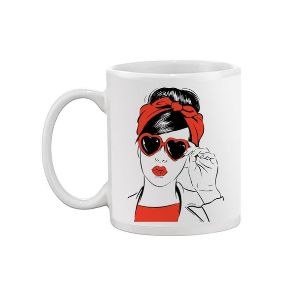 Retro Woman In Sunglasses Mug -Image by Shutterstock,
