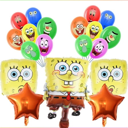 SpongeBob SquarePants Balloons Party Supplies Decor Set Decorations Kit Fans Birthday
