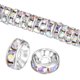 thumbnail image 1 of Paquete de 100 cuentas espaciadoras rondelle, 0.31 pulgadas/8mm cuentas sueltas de cristal checo con rhinestone [Color AB], 1 of 6
