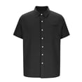 thumbnail image 6 of DayScoop Men Summer Solid Color Topss, Men's Casual Loose Fitting Stylish Breathable Button Pocket Short Sleeved Collared Shirt, 6 of 6