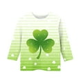 thumbnail image 4 of Posijego Kids Toddler St Patricks Day Shirts 3/4 Sleeve Tops Girls Clover Graphic Tees Summer Casual T-Shirts, 4 of 6