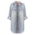 thumbnail image 3 of Lindreshi Shackets for Women with Pockets Women Casual Button Long Sleeve Cardigan Zipper Pocket Coat Jacket, 3 of 9