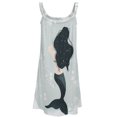 thumbnail image 4 of Ocean Cute Mermaid Women's Summer Dresses 2025 Beach Casual Sleeveless Floral Print Tank Loose Sundress, 4 of 8