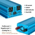 thumbnail image 2 of CHUANK 1000 Watts 2000 Watts Pure Sine Wave Power Inverter DC 12V to AC 110V 120V Car Converter Charger Adapter USB, 2 of 11