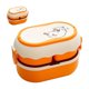 thumbnail image 4 of Lonchera Bento portátil de 2 niveles y 3 compartimentos, de gran capacidad, apta para microondas, color naranja, 4 of 12