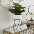 thumbnail image 2 of DecMode 19" Artificial Pilea Plant in Realistic Leaves and Metal Stand and White Pot, 2 of 9