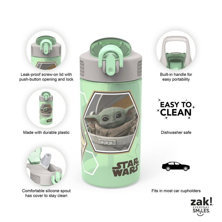 Zak Designs Star Wars The Mandalorian Durable Plastic Water Bottle
