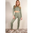thumbnail image 3 of "Long Sleeve Crop Top and High Rise Leggings Athletic Ensemble, 3 of 9