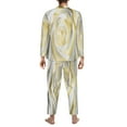 thumbnail image 5 of Kll White Rose Sleepwear Mens Flannel Pajamas,Long Cotton Pj Set, 5 of 9