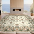 thumbnail image 2 of Design&I 5'x7' Ultra Soft Area Rug, Vintage Botanical Floral Damask With Symmetrical Leaf And Vine Motif None Fluffy Washable Non Shedding for Bedroom Living Room Home Office, 2 of 7