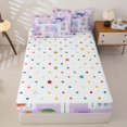 thumbnail image 4 of Manfei Cute Jellyfish Zipper Twin Comforter Sets with Fitted Sheet and 2 Pillowcases, Ocean Cartoon Animal Zipper Bedding Set, Lavender, Polkadot Reversible, 4 Pieces, 4 of 7