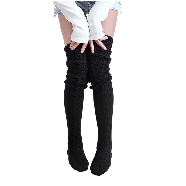 Mujeres Rodilla Calcetines Altos Largo Medio Tubo Color Sólido Casual Casa Cálido Lana Antideslizante Invierno Acogedor