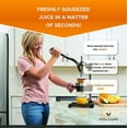 thumbnail image 3 of Manual Fruit Juicer - Commercial Grade Home Citrus Lever Squeezer for Oranges, Lemons, Limes, Grapefruits and More - Stainless Steel and Cast Iron - Non-skid Suction Cup Base - 15 Inch - Black - by..., 3 of 6