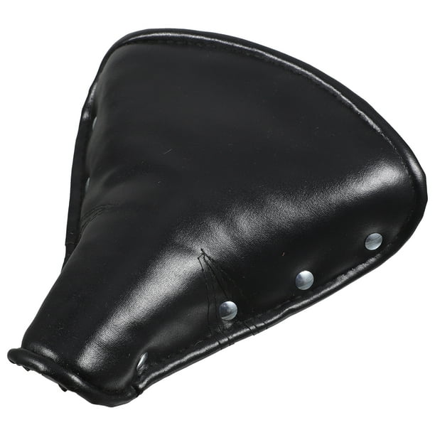Sillín vintage de cuero con muelles, cojín de asiento retro, duradero, para triciclo vintage (negro) (estilo aleatorio)
