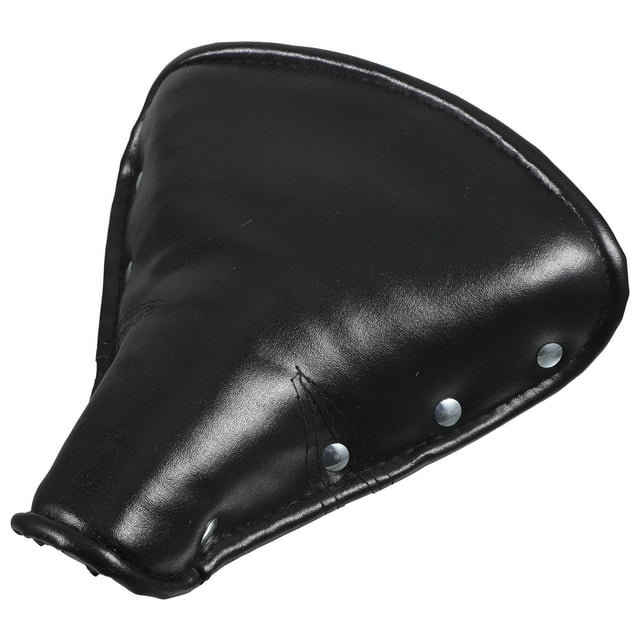 Sillín vintage de cuero con muelles, cojín de asiento retro, duradero, para triciclo vintage (negro) (estilo aleatorio)