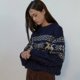 thumbnail image 3 of Suéter de alce encantador Komiyama para mujer, jersey de punto jacquard navideño de colores llamativos, tops Y2k de manga larga, jerseys de primavera e invierno, ropa nueva, 3 of 5