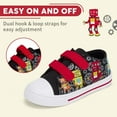 thumbnail image 3 of Toddler Sneakers for Boys Low Top Canvas Shoes Kids Casual Adjustable Straps Walking Shoes, Robot, Size 12, 3 of 8