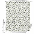 thumbnail image 2 of Sage Green Spring Floral Waterproof Fabric Shower Curtain,Summer Botanical Elegant Waterproof Fabric Shower Curtain for Bathroom Curtains Bathtubs Hotel Shower Curtains with 12 Hooks Stall 48x72in, 2 of 8
