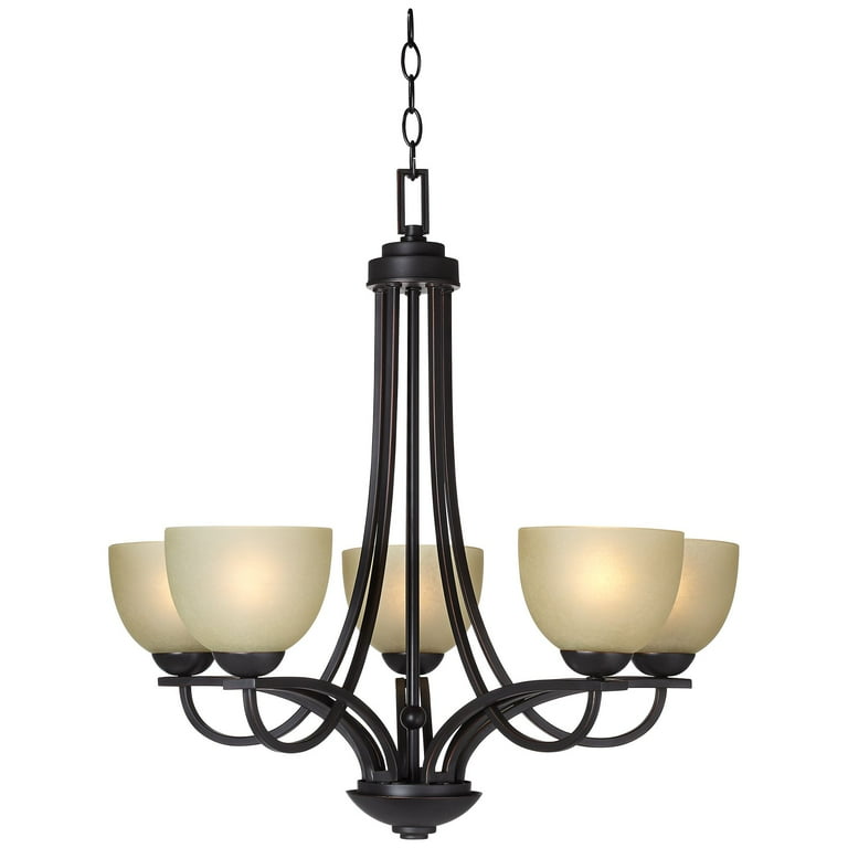 Franklin Iron Works Italian Bronze 5-Light Pendant Chandelier, 26