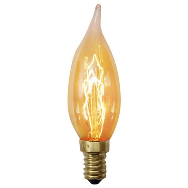 Urbanest Spiral Loop Flame Tip 25 Watt Edison Bulb, E12 Base, Set of 3