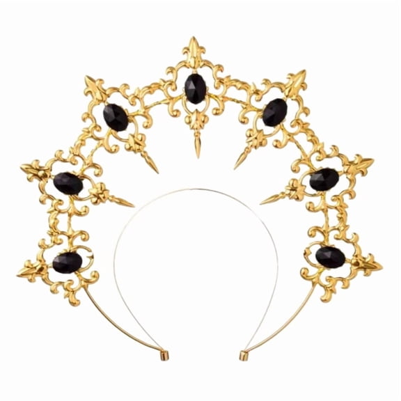 Alloy Halos Crown Headband Handmade Tiaras Headband for Woman Wedding and Parties Bridal Hair Accessories