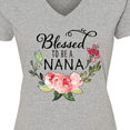 thumbnail image 4 of Inktastic Blessed to Be a Nana with Flowers Women's V-Neck T-Shirt, 4 of 5