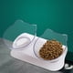 thumbnail image 1 of Cuenco para gatos, cuenco alto para perros y gatos, protección para el cuello, cuenco para mascotas, de plástico, antideslizante, con boca oblicua, cuenco doble para beber agua, 1 of 5
