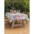 thumbnail image 3 of Outdoor Tablecloths with Umbrella Hole & Zipper, Wildflowers 60 x102 Inch Rectangle Tablecloths, Spring Watercolor Tulip Floral Leaf Grey Plaid Waterproof Table Cloth, Patio/Pool/Picnic Table Covers, 3 of 8