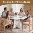 thumbnail image 6 of Round Dining Table for 4-6, PAPROOS 47''Large Kitchen Table, Dining Room Table with Marble-Color Wood Tabletop & Cross Base, Circle Dining Dinner Table for Kitchen Dining Room, White(Only Table), 6 of 8