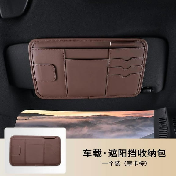 MRLESS Car Sun Visor Storage Organizer Space-Saving Auto Visor Organizer for Sunglasses Car Sunglass Holder Pocket Storage Pouch Organizer