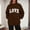 Brown, variant on Elvqul Womens Plus size Sweatshirts Long Sleeve Pattern Sweatshirts Hoodies Fashionable High Neck Tops for Juniors Spring