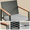 thumbnail image 5 of Aiho 3 Pieces Rocking Patio Furniture Set, Wicker Outdoor Chair Set with Coffee Table for Garden, Gray, 5 of 7