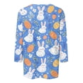 thumbnail image 5 of HAVUITYY Easter Printed Women's Sweaters, 3/9 Sleeve Crew Neck Womens Tops, Spring Going Out Easter Shirts for Women Wear & Gifts, 5 of 5