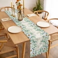 thumbnail image 3 of Green Eucalyptus Leaves Table Runner - 90 Inch Long, Kitchen Dining Table Runner Dresser Scarves, Spring Daily Flowers Plants Beige Farmhouse Decor for Coffee Tables Wedding Party Banquet, 3 of 8