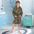 thumbnail image 3 of FORMRS Kids Bathrobe Unisex Hooded Robe Toddler Pajamas Sleepwear, Size 2-3T, Black Flower Pattern, 3 of 7