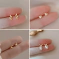 thumbnail image 5 of HOOUN Fashion 925 Silver Small Rabbit Moon Heart Zircon Ear Stud Hoop Earrings Women-#9, 5 of 9