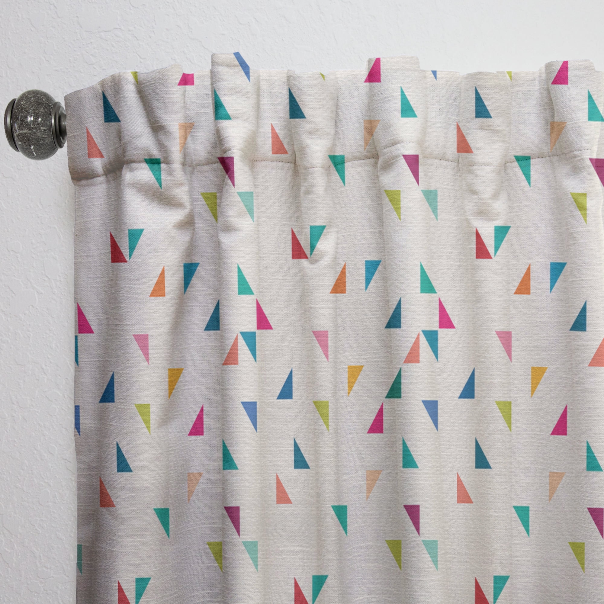 Designart 'Abstract Triangular Shape Retro Pattern I' Mid-Century Modern Curtain Panel