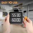 thumbnail image 6 of VOCOO Digital Kitchen Timer with Dual Countdown Count up Stopwatches Timer/Magnetic Timer with Adjustable Loud Alarm LED Big Digits for Kids Teachers, Black, Battery Included, 6 of 7