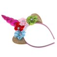 thumbnail image 1 of Disfraz de diadema con de cuerno de para niñas - Flores plateadas - Multicolor, se describe Soledad Unicorn Horn Horn Hairband, 1 of 8