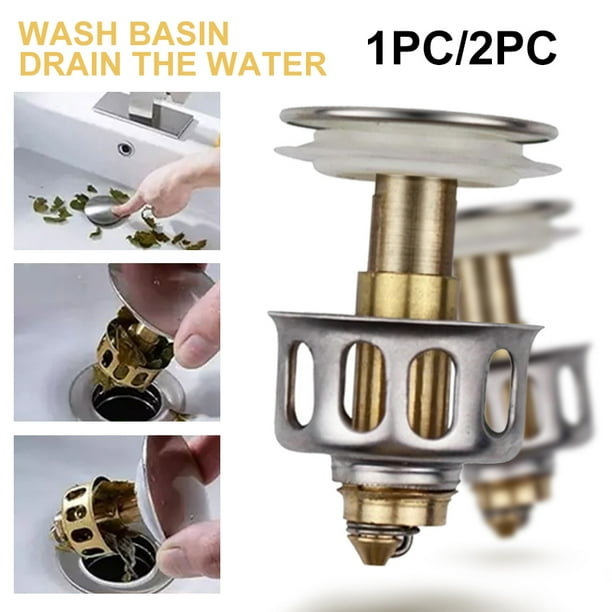 Universal Wash Basin Bounce Drain Filter, No Overflow Pop Up Bathroom