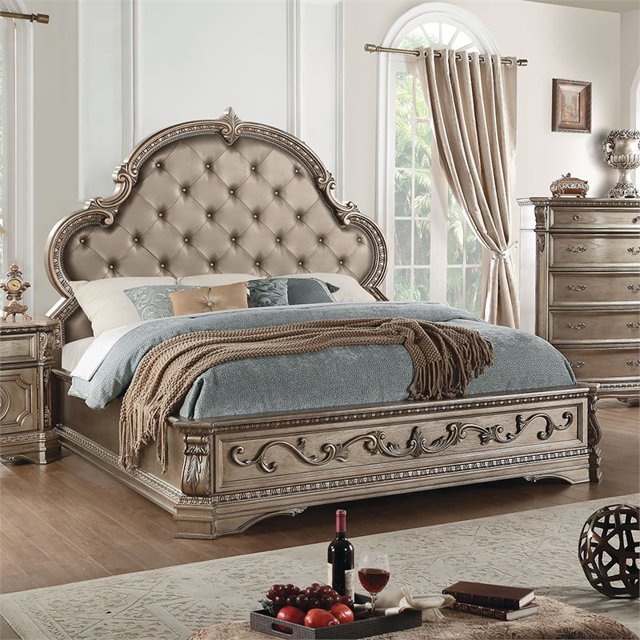ACME Northville Faux Leather Tufted King Panel Bed