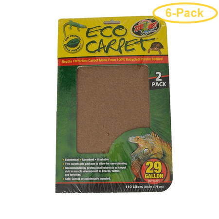 Zoo Med Cage Carpet - Zoo Med Reptile Cage Carpet 29 Gallon Tanks - 30 Long x 12 Wide (2 Pack) - Pack of 6