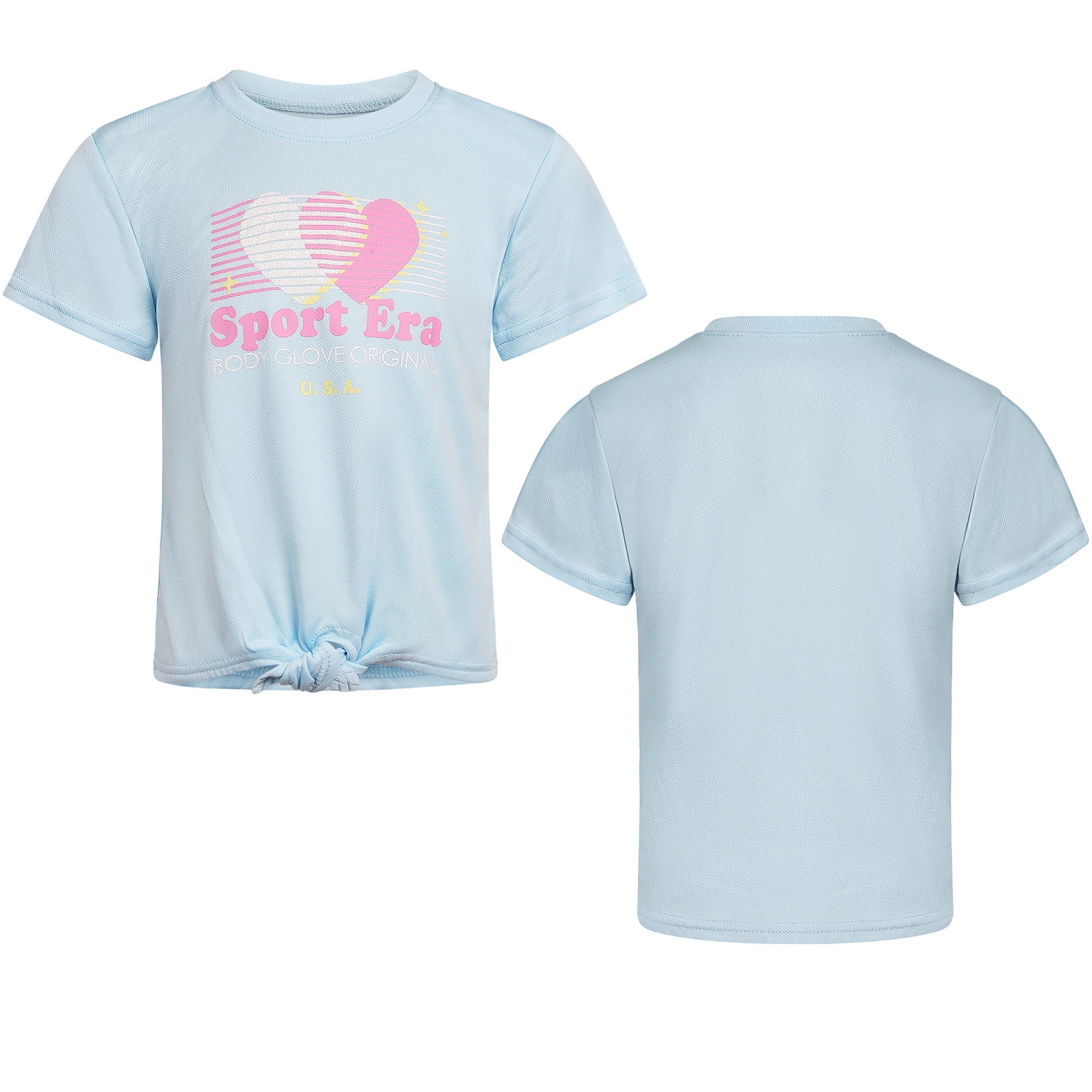 Body Glove Clothes Girls’ 4-Piece Active Outfit Set – Includes 2 Graphic Tees, Jogger Pants & Shorts, Comfortable Everyday Clothing for Toddler to Big Girls Sizes (2T-12)