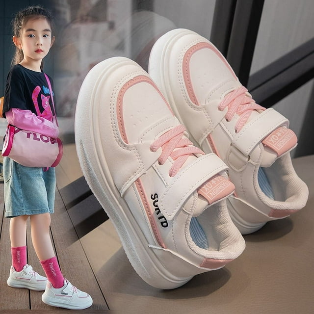Espadrilles pour Enfants Garçons Printemps et Automne Chaussures Blanches Étudiantes Chaussures Décontractées à Semelles Épaisses pour Garçons