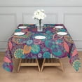 thumbnail image 3 of Purple Pioneer Flower and Paisley Pattern Square Tablecloth,Waterproof Square Table Cover,Wipeable Spillproof Washable Table Cover for Home Kitchen Party Decor 42"X42"(107x107cm), 3 of 6